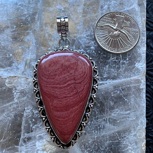 Red Rainbow Jasper Pendant Stone Crystal Jewelry - Picture 7 of 7